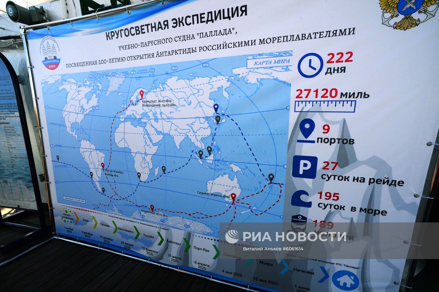 Проводы учебного парусного судна "Паллада" в кругосветное плавание