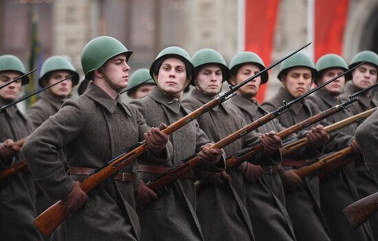 Генеральная репетиция марша, посвященного 78-й годовщине военного парада 1941 года