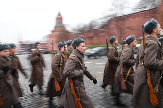 Генеральная репетиция марша, посвященного 78-й годовщине военного парада 1941 года
