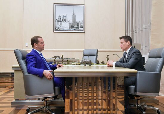 Премьер-министр РФ Д. Медведев встретился с гендиректором группы РЭЦ А. Слепневым
