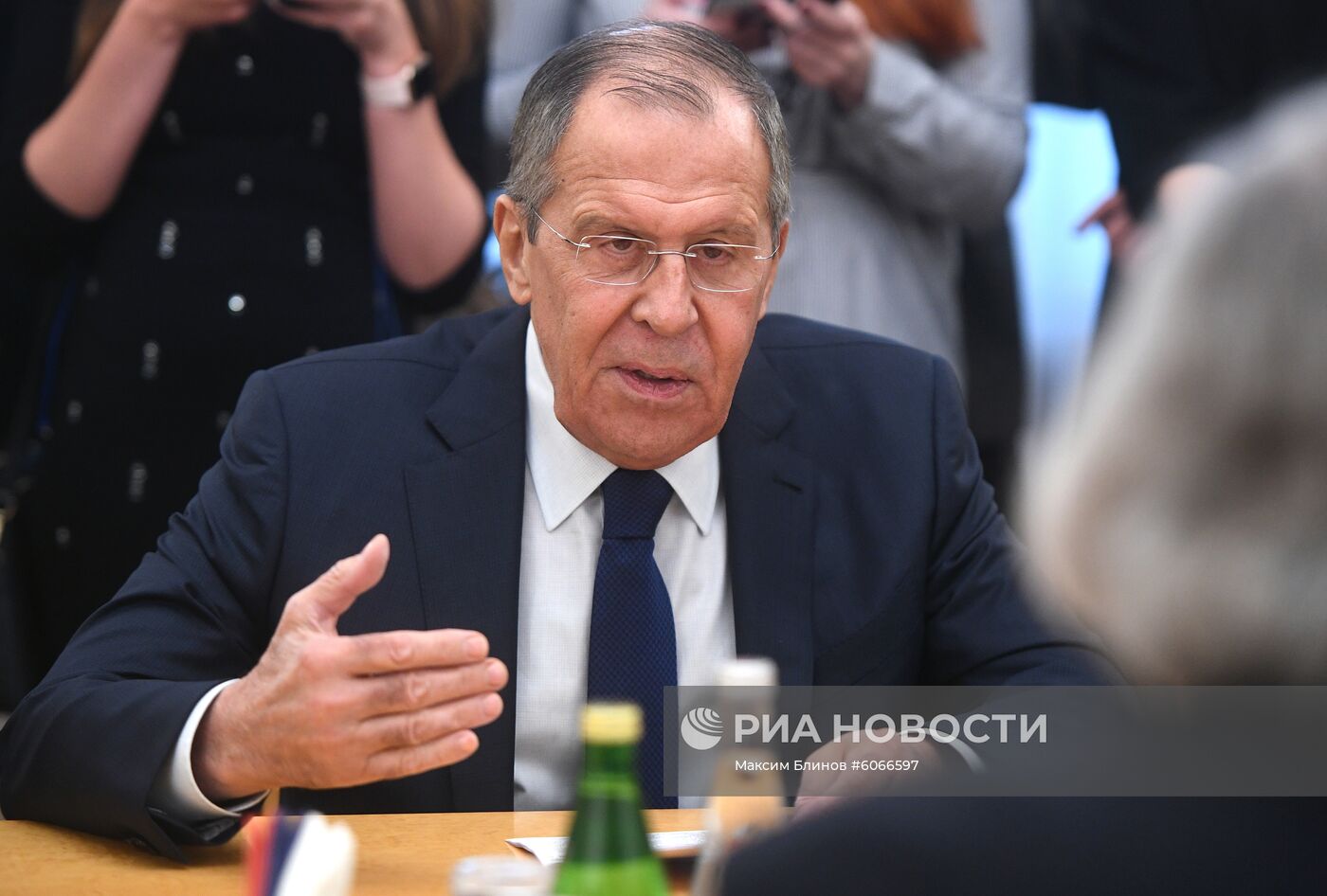 Встреча главы МИД РФ С. Лаврова с директором организации "Инициатива по предотвращению ядерной угрозы" Э. Монизом