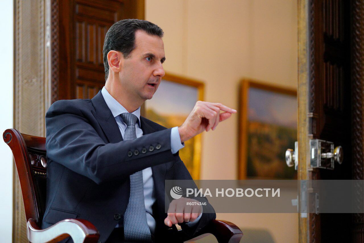 Президент Сирии Башар Асад дал интервью РИА Новости и телеканалу "Россия 24"