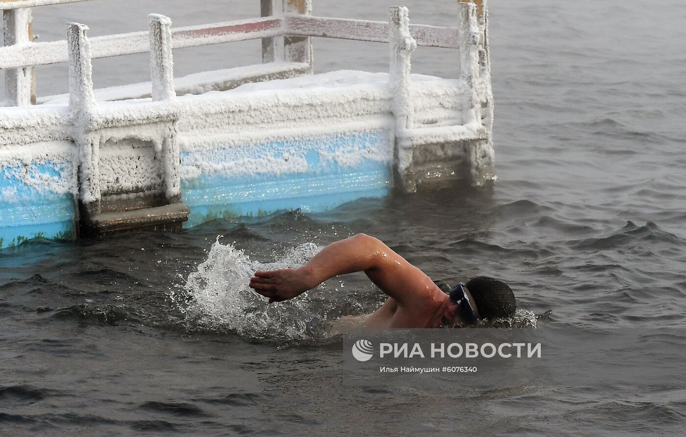 Открытие купального сезона моржей в Красноярске