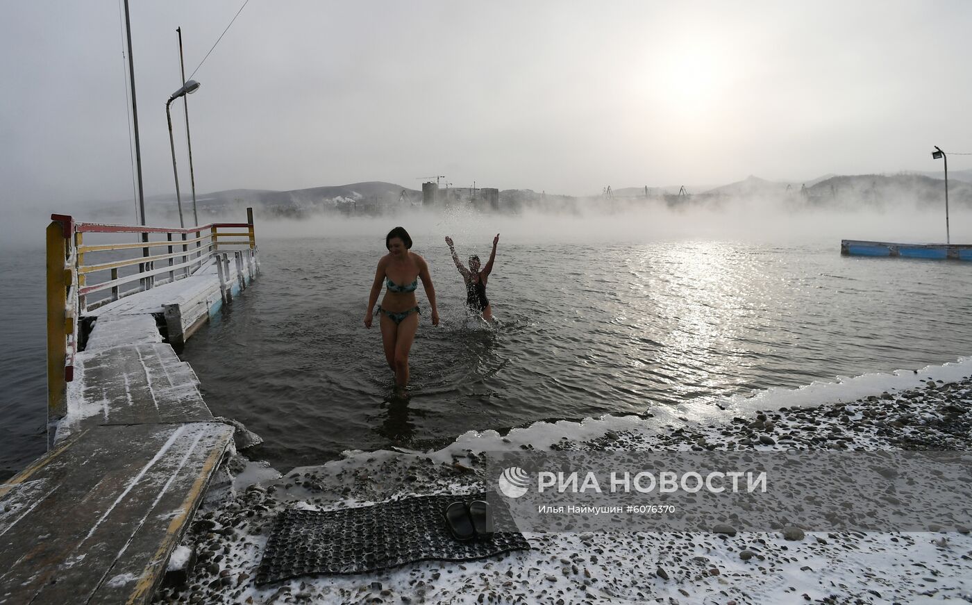 Открытие купального сезона моржей в Красноярске