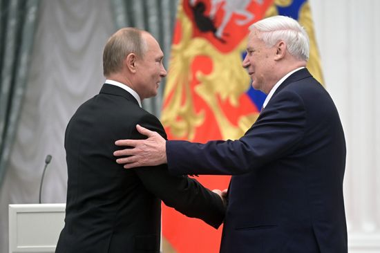 Церемония вручения государственных наград президентом РФ В. Путиным в Кремле