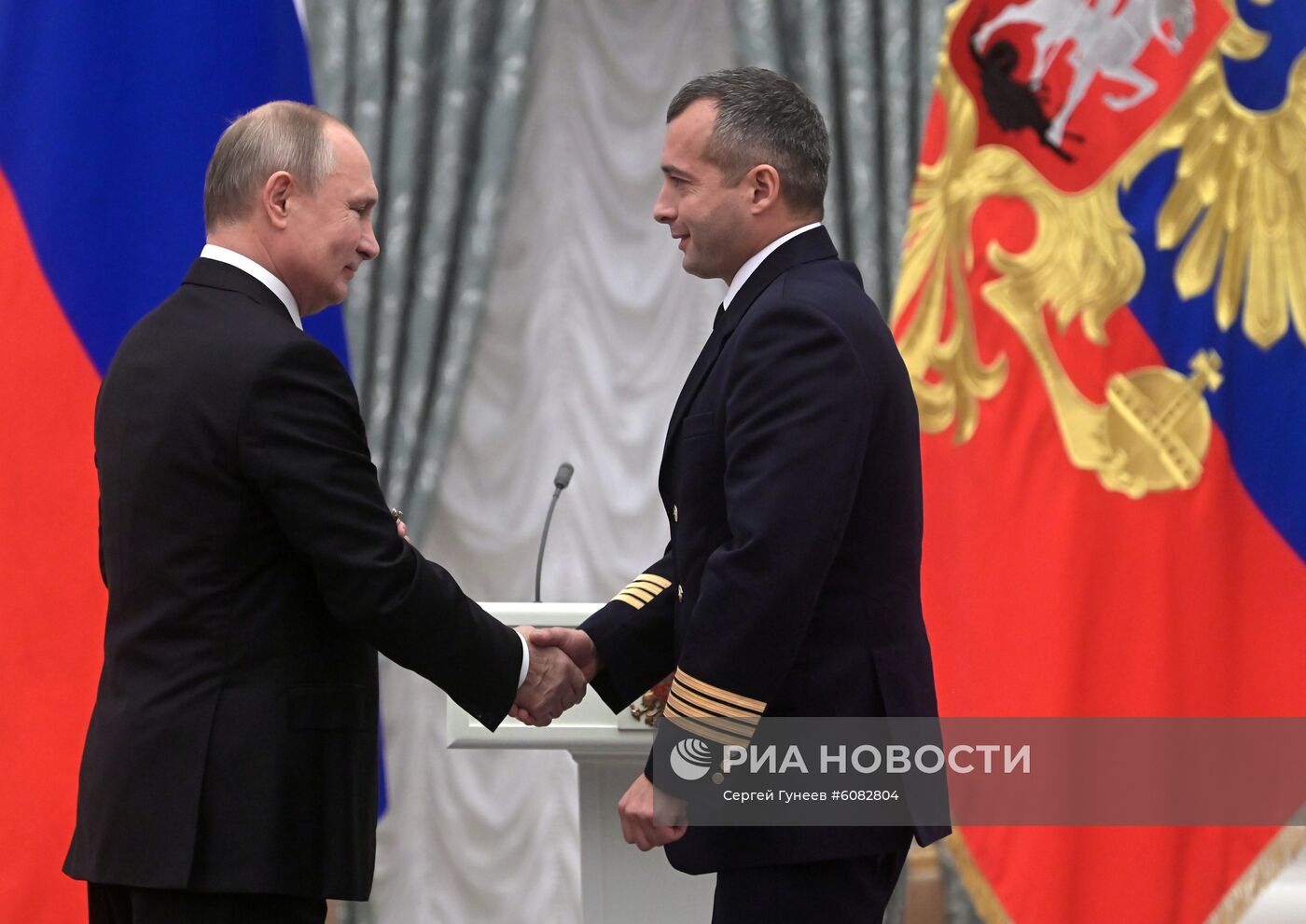 Церемония вручения государственных наград президентом РФ В. Путиным в Кремле