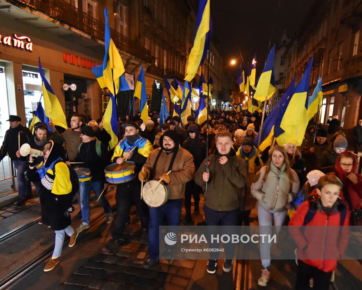 Акции на Украине к годовщине событий на Майдане