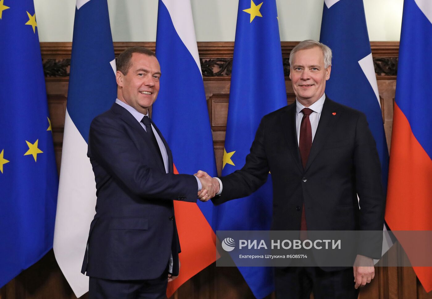 Премьер-министр РФ Д. Медведев встретился с премьер-министром Финляндии А. Ринне