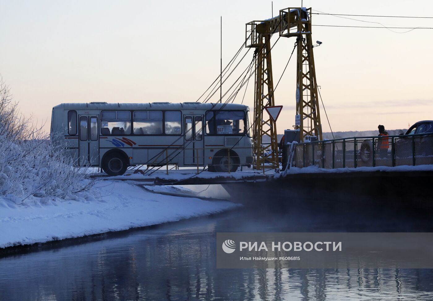 Работа паромных переправ в Красноярском крае