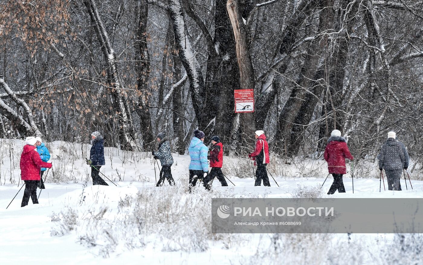 Занятия скандинавской ходьбой в Новосибирске 