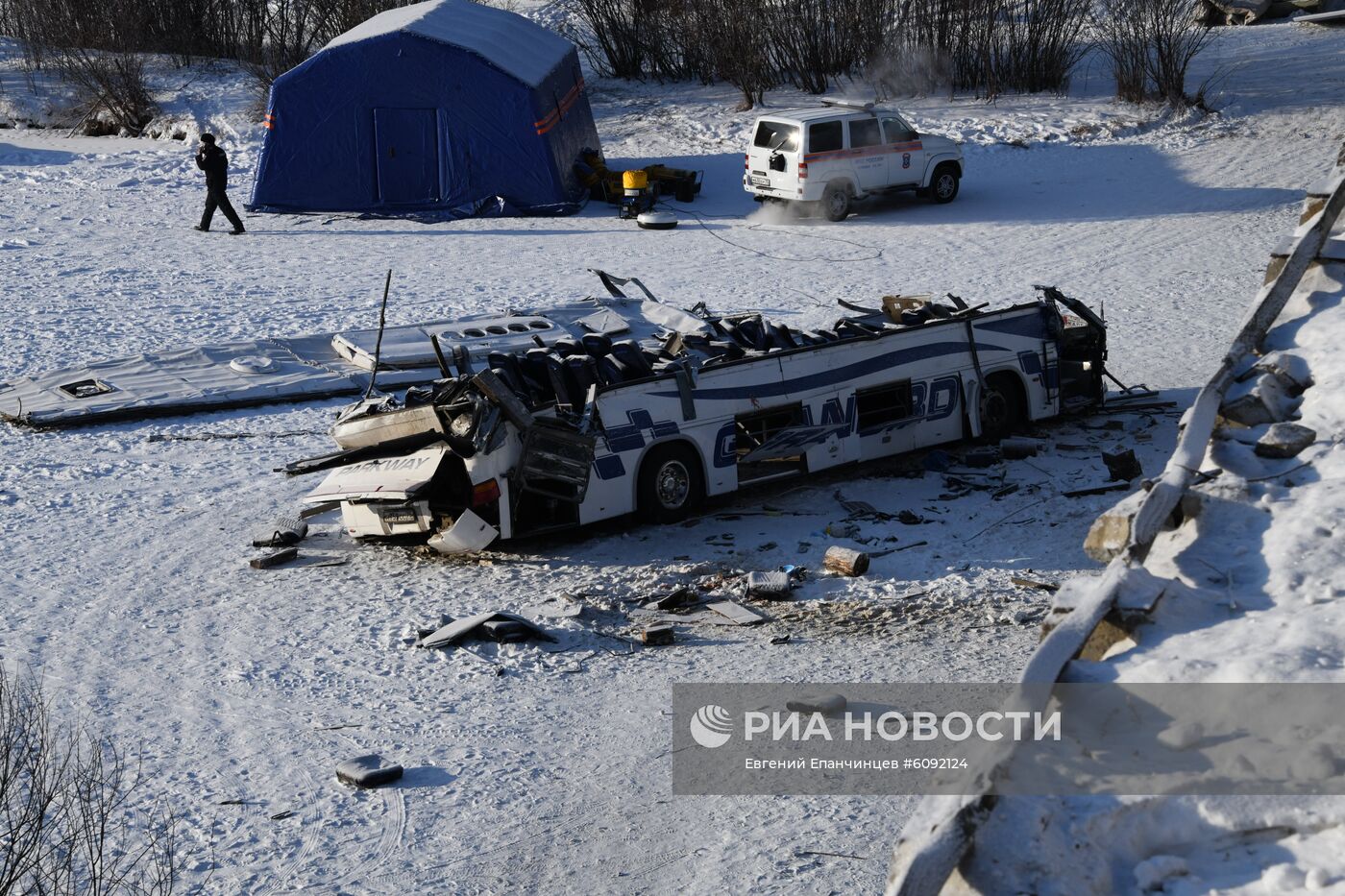 Последствия ДТП с автобусом в Забайкальском крае