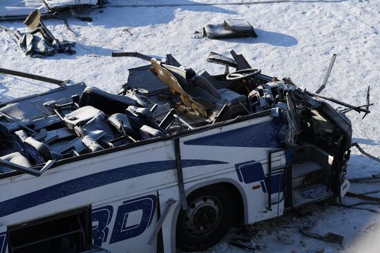 Последствия ДТП с автобусом в Забайкальском крае