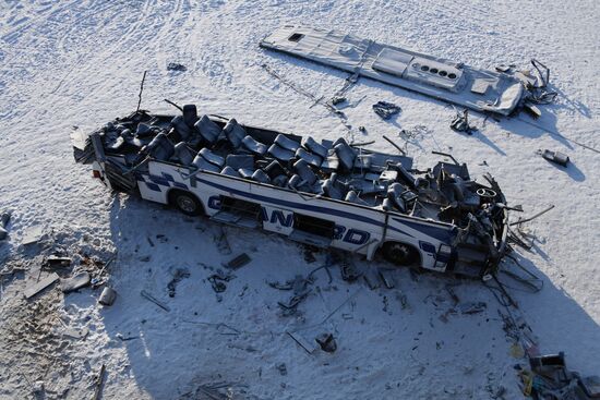 Последствия ДТП с автобусом в Забайкальском крае