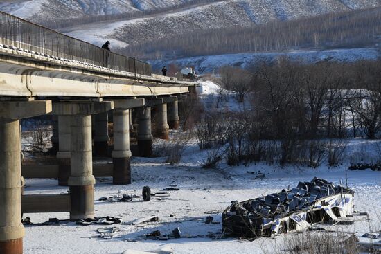 Последствия ДТП с автобусом в Забайкальском крае