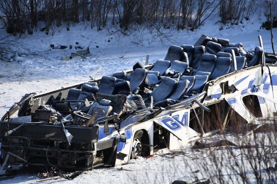 Последствия ДТП с автобусом в Забайкальском крае