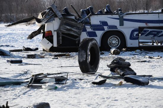 Последствия ДТП с автобусом в Забайкальском крае