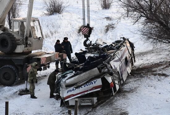 Последствия ДТП с автобусом в Забайкальском крае