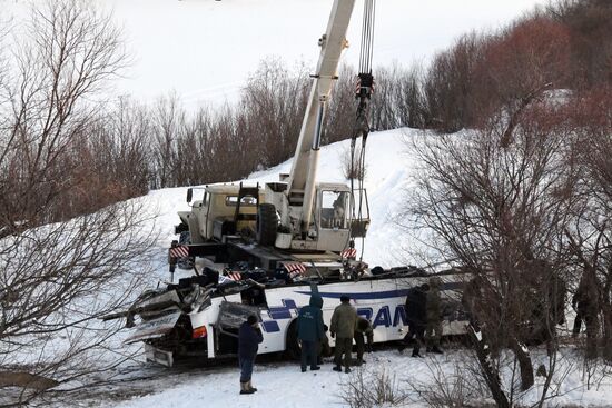 Последствия ДТП с автобусом в Забайкальском крае