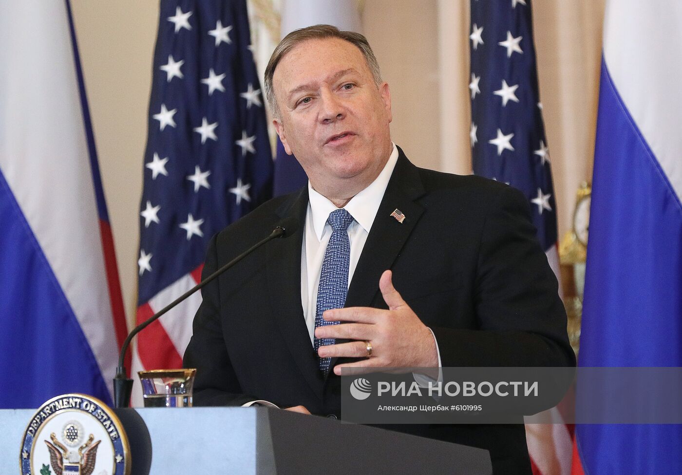 Встреча главы МИД РФ С. Лаврова и госсекретаря США М. Помпео