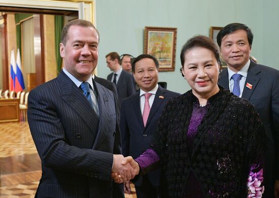 Премьер-министр РФ Д. Медведев встретился с главой парламента Вьетнама Н. Т. К. Нган