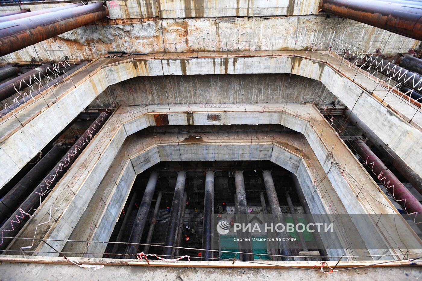 Строительство станции метро "Кунцевская" большой кольцевой линии