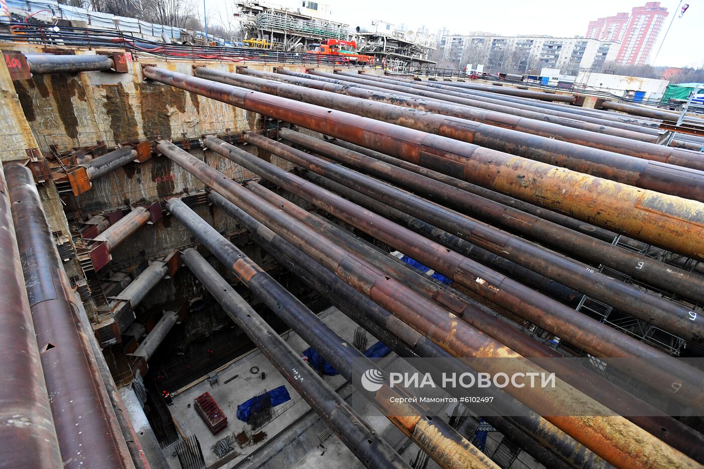 Строительство станции метро "Кунцевская" большой кольцевой линии