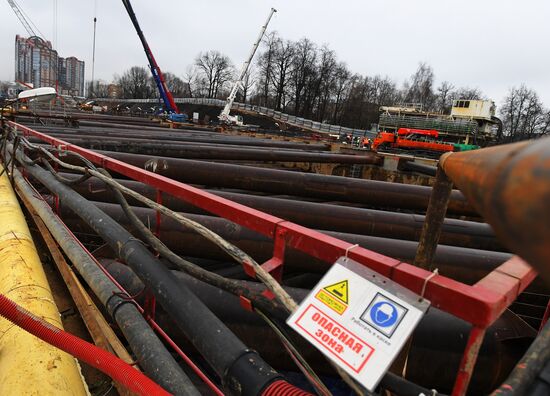 Строительство станции метро "Кунцевская" большой кольцевой линии