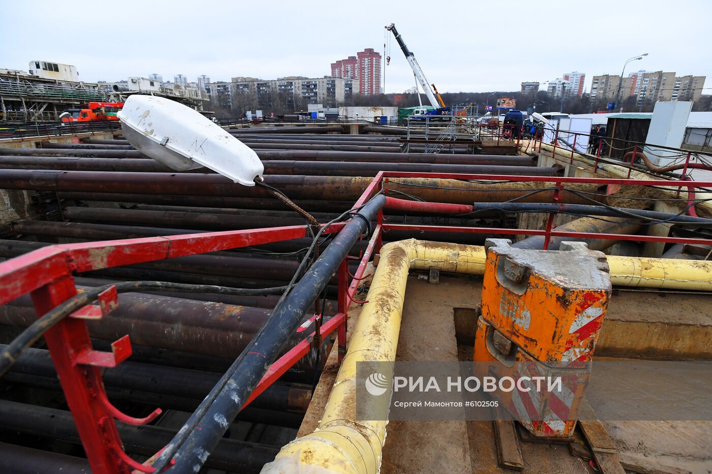 Строительство станции метро "Кунцевская" большой кольцевой линии