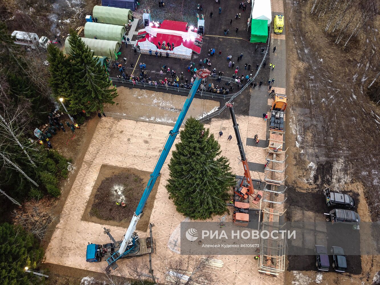 Рубка главной новогодней елки страны в Московской области