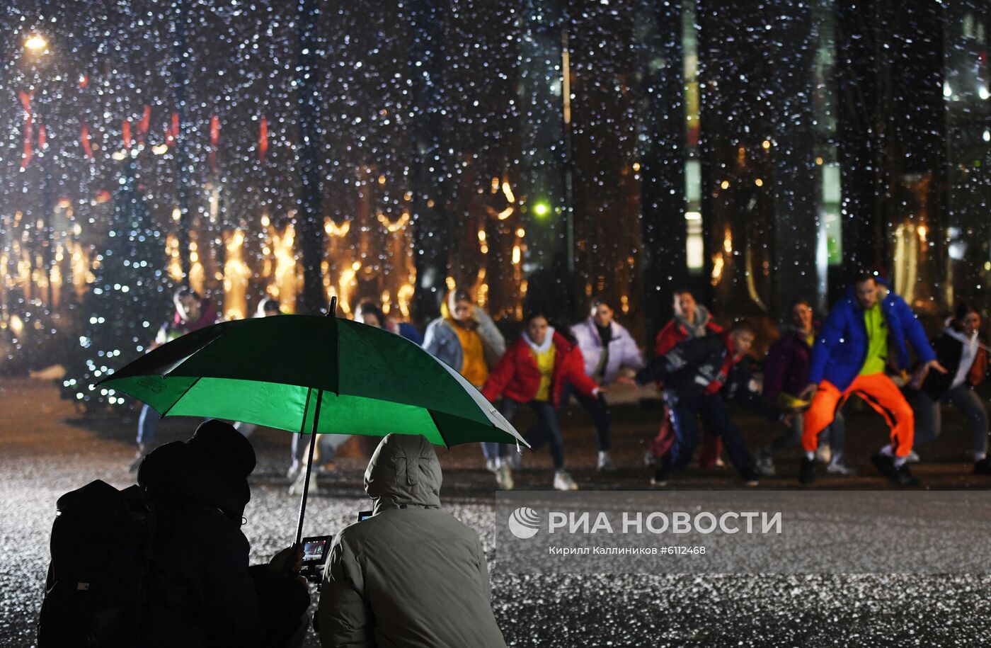 Съемки программы "Новогодняя ночь на Первом"