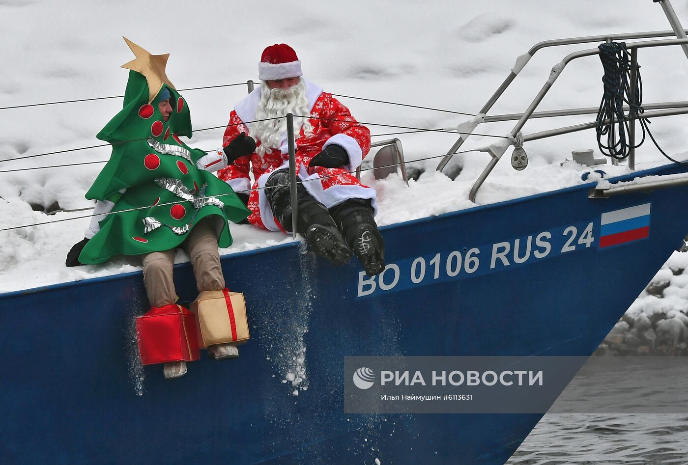 Новогодняя акция яхтсменов в Красноярске