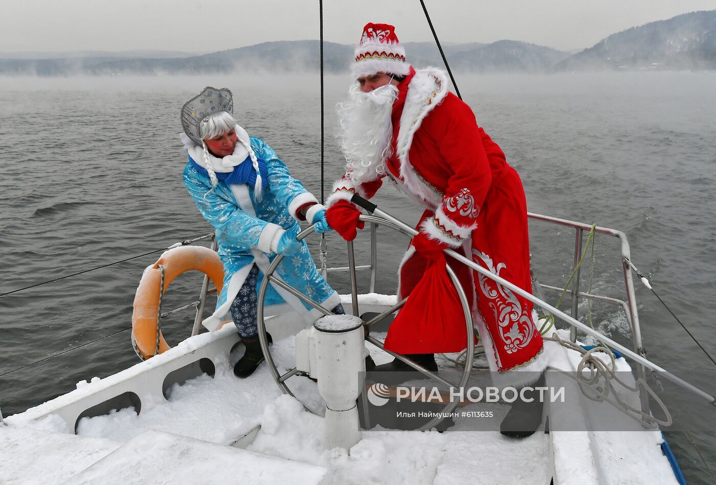 Новогодняя акция яхтсменов в Красноярске