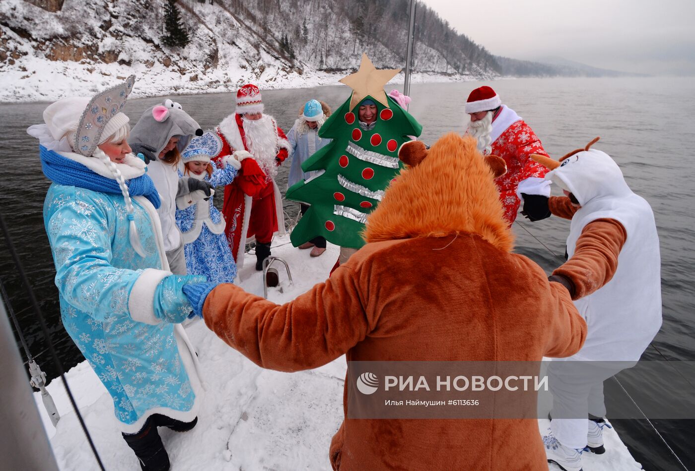 Новогодняя акция яхтсменов в Красноярске