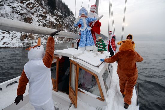 Новогодняя акция яхтсменов в Красноярске
