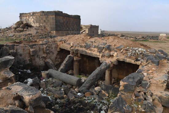 Освобожденный от боевиков поселок Сукейя в сирийской провинции Идлиб