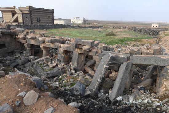 Освобожденный от боевиков поселок Сукейя в сирийской провинции Идлиб