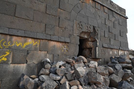 Освобожденный от боевиков поселок Сукейя в сирийской провинции Идлиб