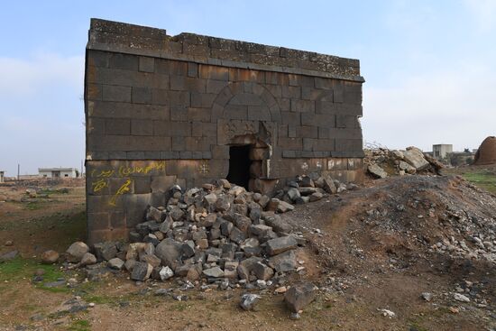 Освобожденный от боевиков поселок Сукейя в сирийской провинции Идлиб