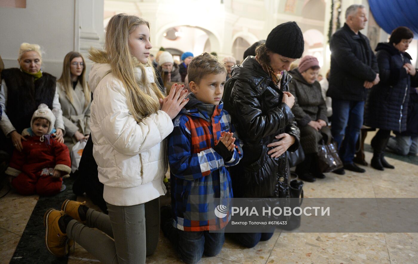 Рождественская служба в минском кафедральном костеле