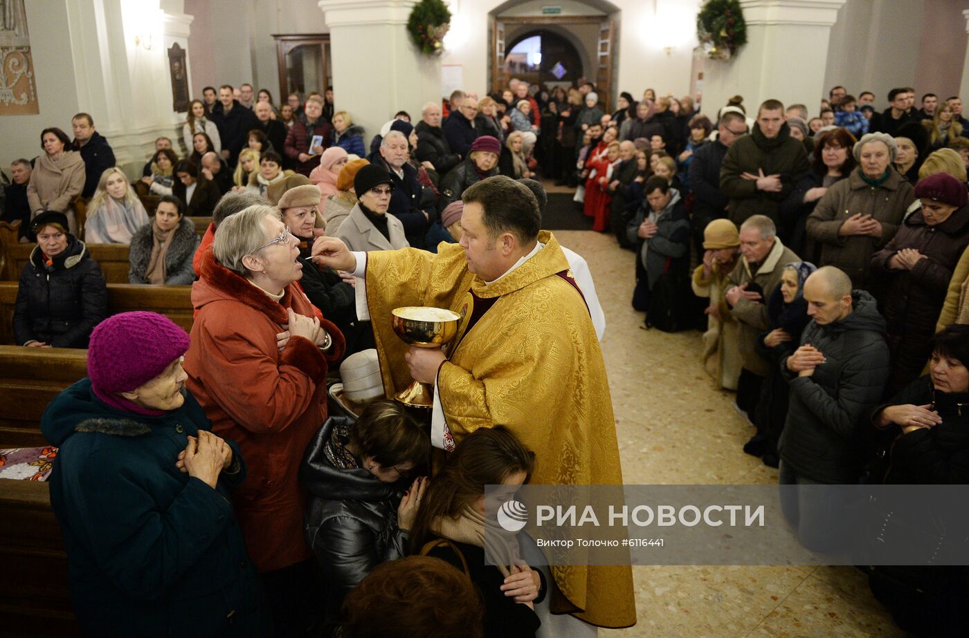 Рождественская служба в минском кафедральном костеле