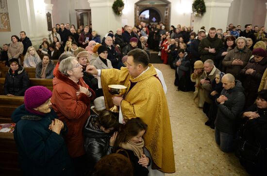 Рождественская служба в минском кафедральном костеле