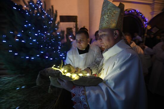 Рождественская служба в минском кафедральном костеле