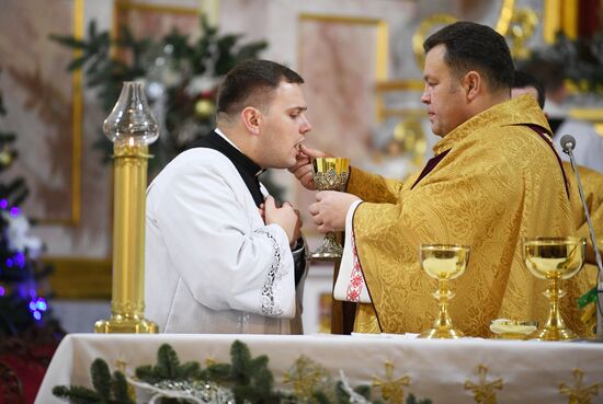 Рождественская служба в минском кафедральном костеле