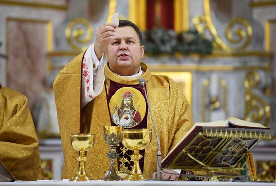 Рождественская служба в минском кафедральном костеле