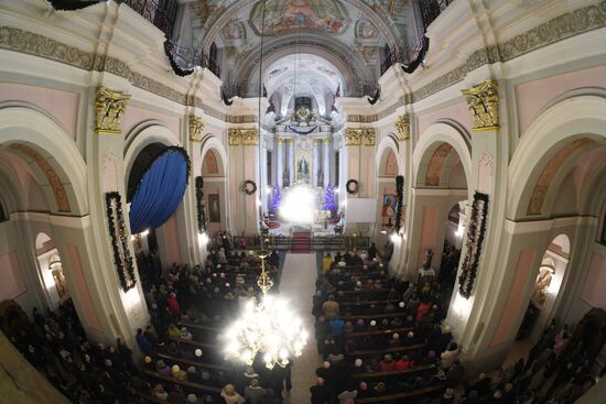 Рождественская служба в минском кафедральном костеле