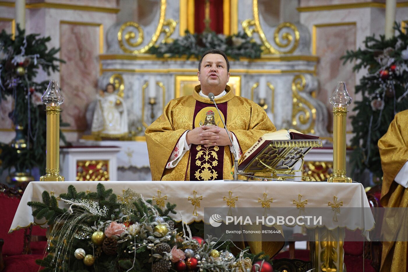Рождественская служба в минском кафедральном костеле