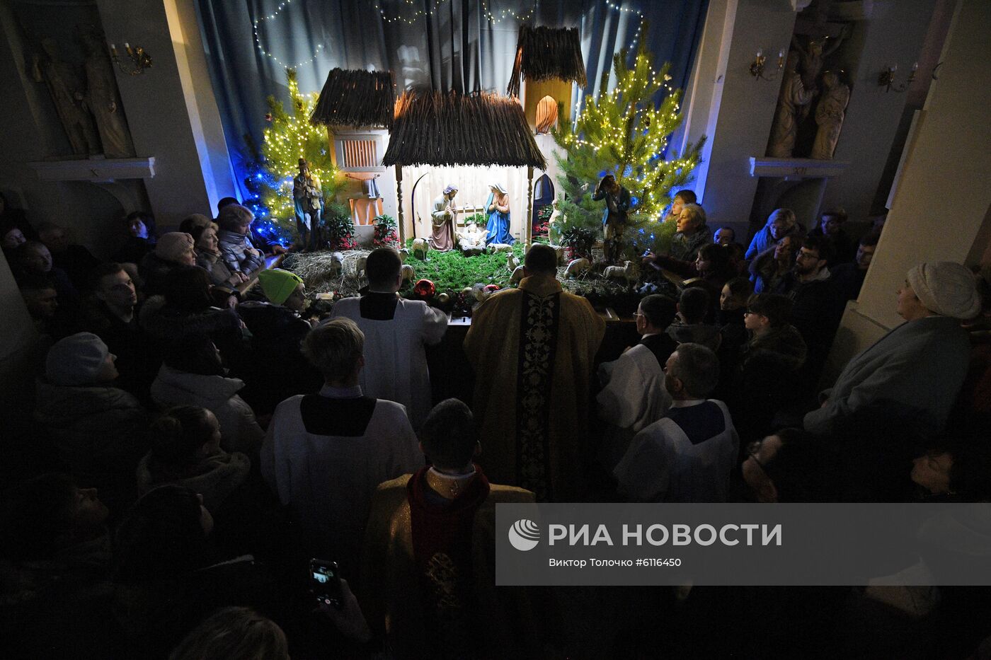 Рождественская служба в минском кафедральном костеле