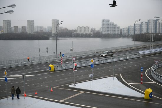 Открытие моста через Кожуховский затон на юго-востоке Москвы