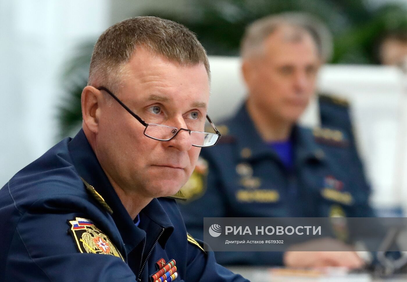 Премьер-министр РФ Д. Медведев посетил Национальный центр управления в кризисных ситуациях МЧС России 