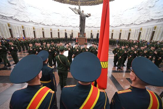 Присяга новобранцев Преображенского полка